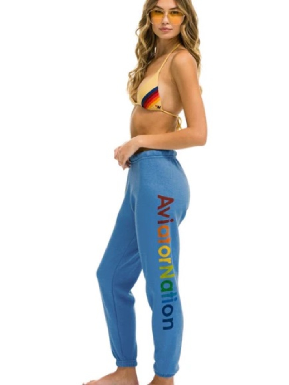 Aviator Nation Manhattan Beach Sweatpants in Cobal Size Small